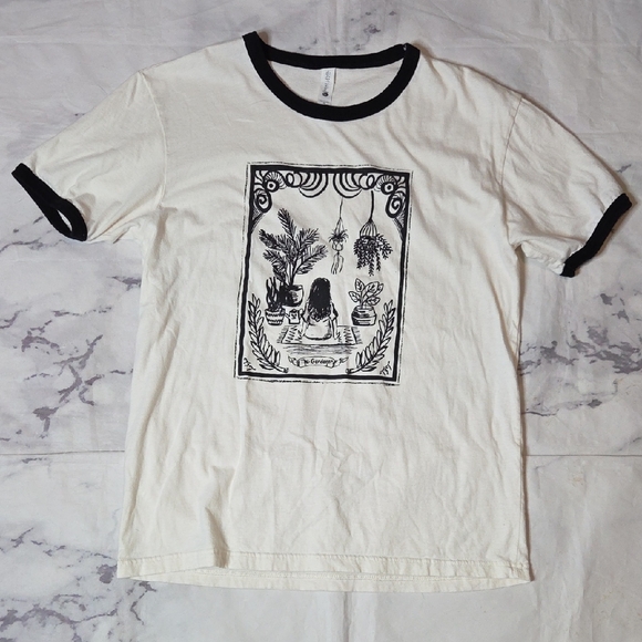 Next Level Apparel Tops - The Gardener Graphic Ringer Tee
